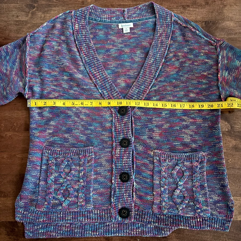 Sundance Ragtime Multicolor Knit Button Cardigan Oversized Small - Picture 10 of 10